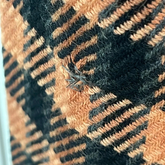 Vintage BARAMI 100% WOOL COAT BLAZER SZ 12 FULLY LINED BLACK ORANGE HOUNDSTOOTH - Picture 15 of 17